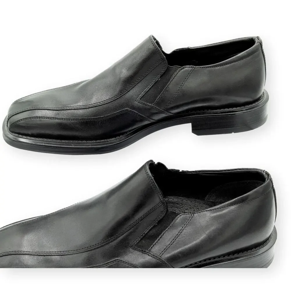 Alfani Black Leather Mens Dress Loafers Slip On 12M NWOB